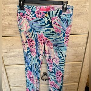 Lilly Pulitzer Blue and Pink Tropical Print Pants